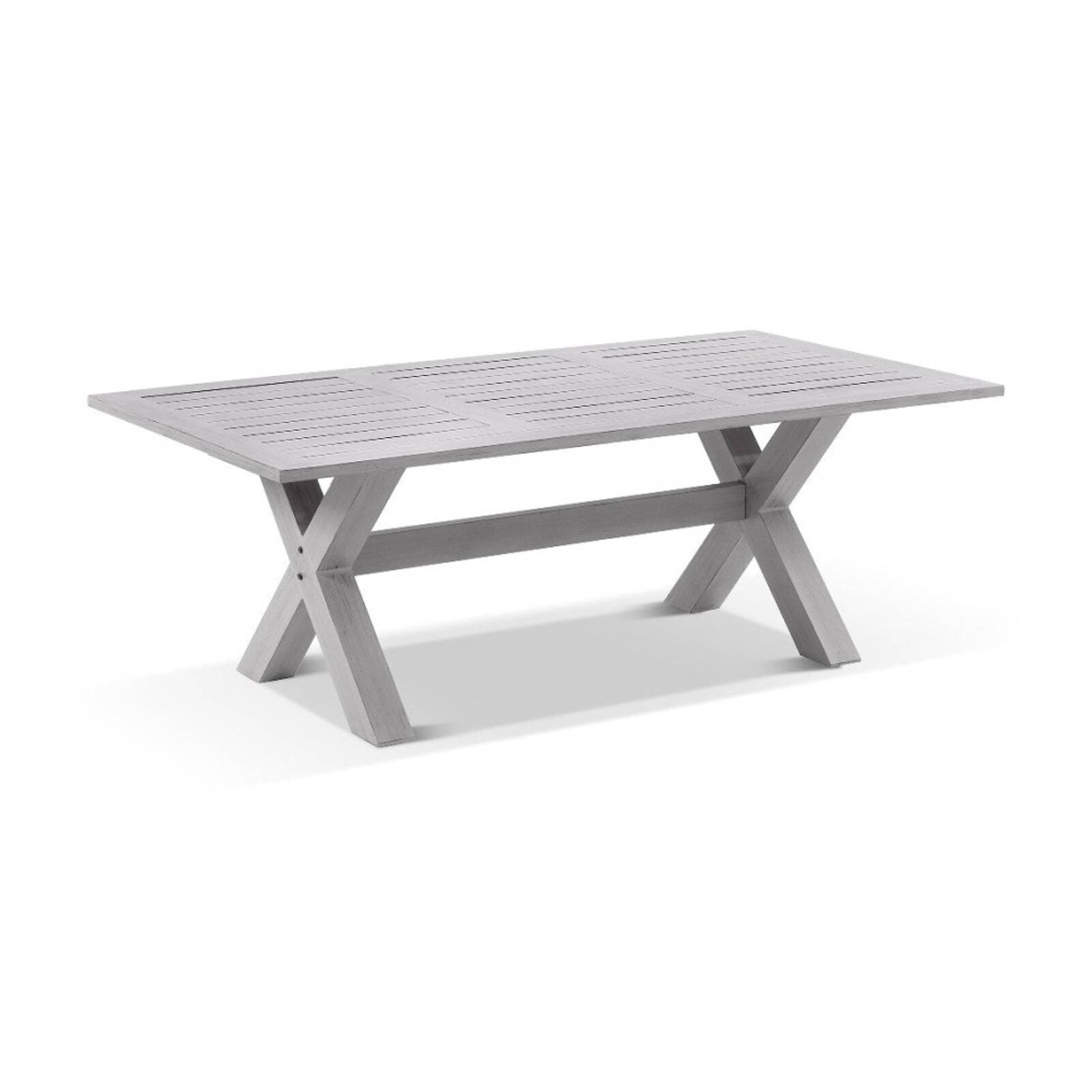 Outdoor Aged Teak Look Tahitian 2.1M Aluminium Dining Table