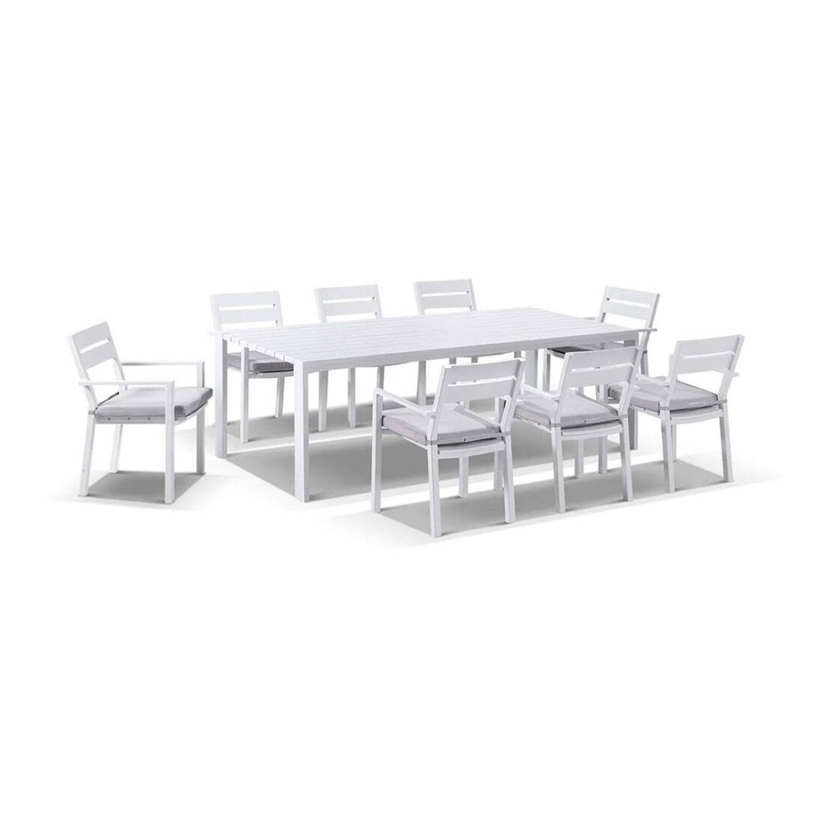 Outdoor Capri 8 Seater Aluminium Dining Setting - White