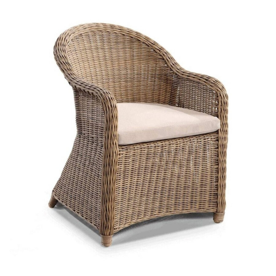 Plantation Full Round Wicker Dining Arm Chair