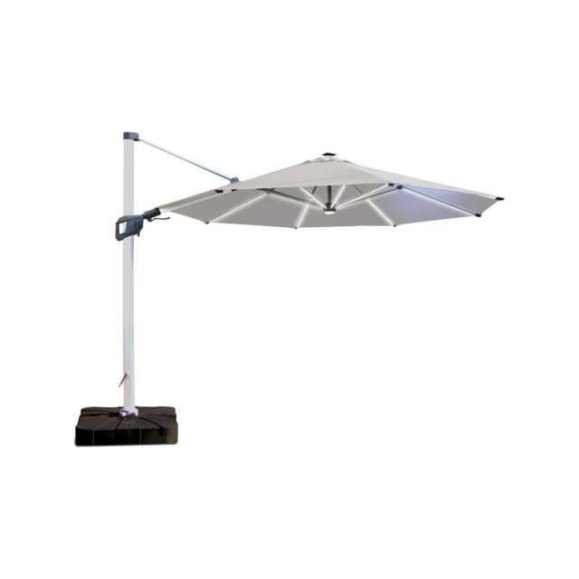 Coolaroo 3.5m Round Steel Brighton Solar LED Cantilever Umbrella