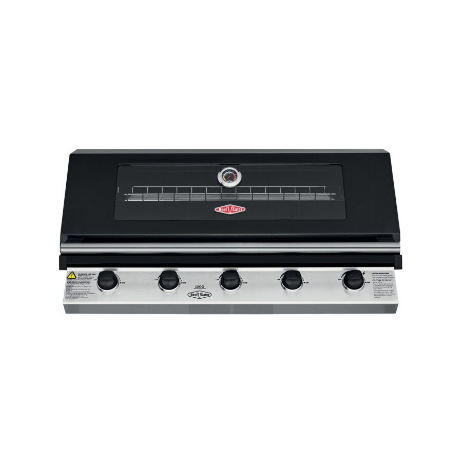 BeefEater 1200 Series 5 Burner Black Built In BBQ