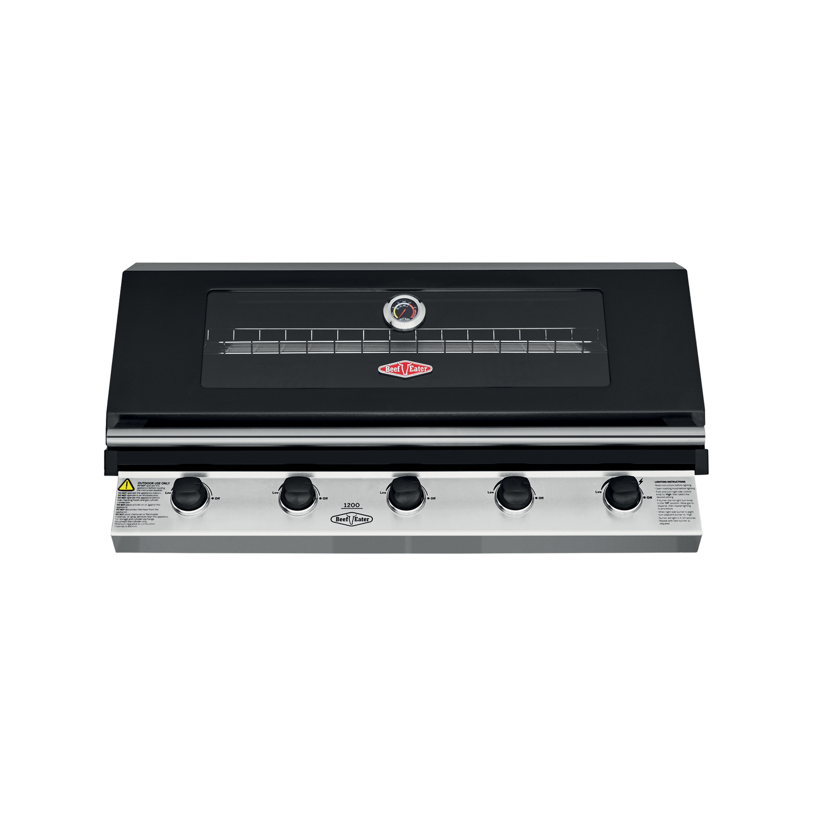 BeefEater 1200 Series 5 Burner Black Built In BBQ
