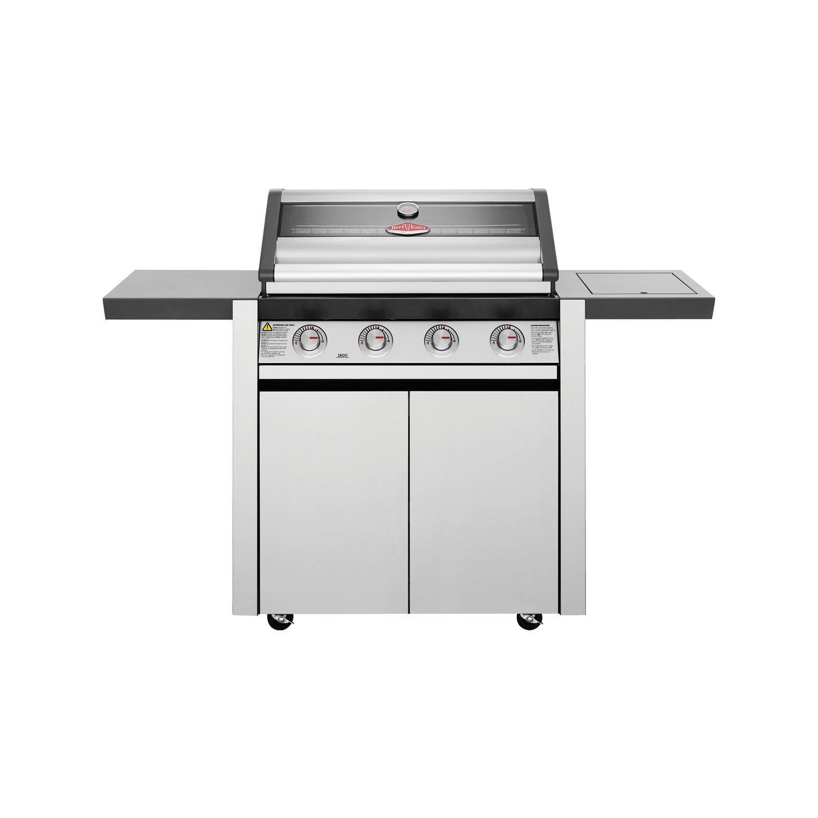 BeefEater 1600 Series 4 Burner Stainless Steel Mobile BBQ