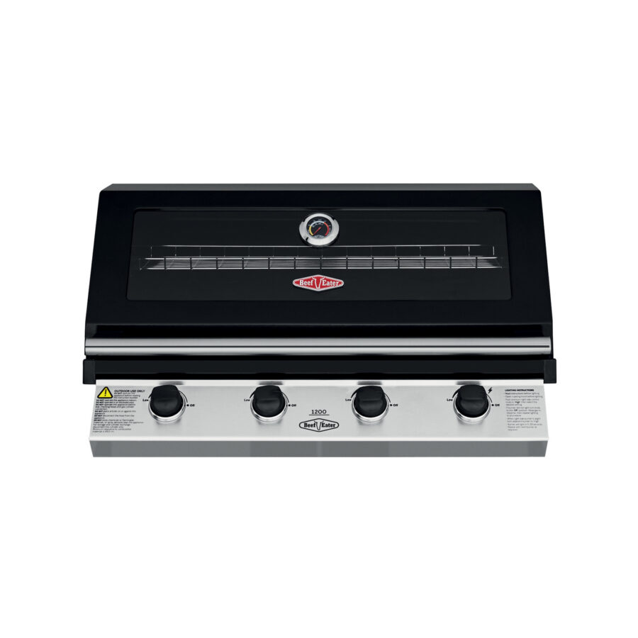 BeefEater 1200 Series 4 Burner Black Built In BBQ