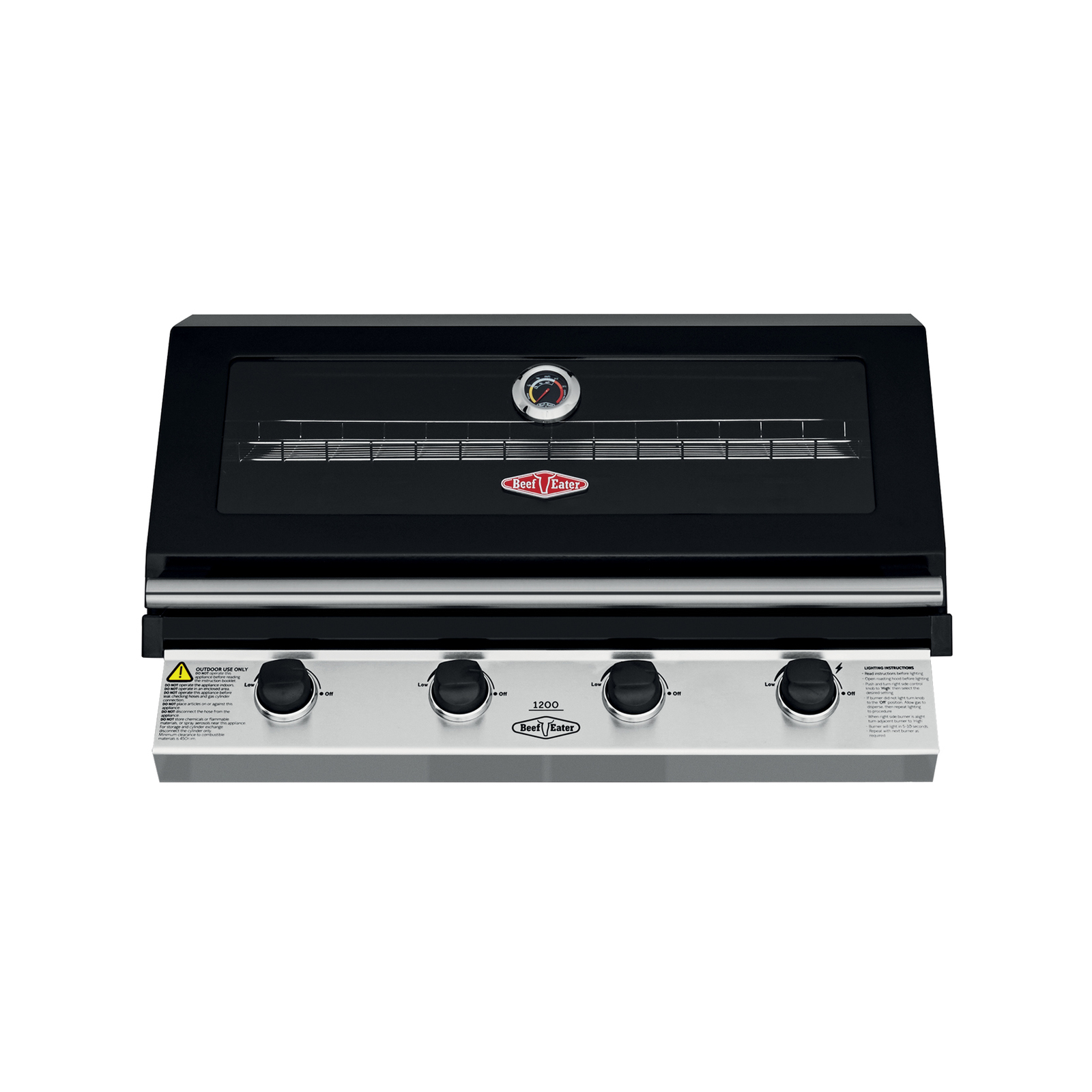 BeefEater 1200 Series 4 Burner Black Built In BBQ