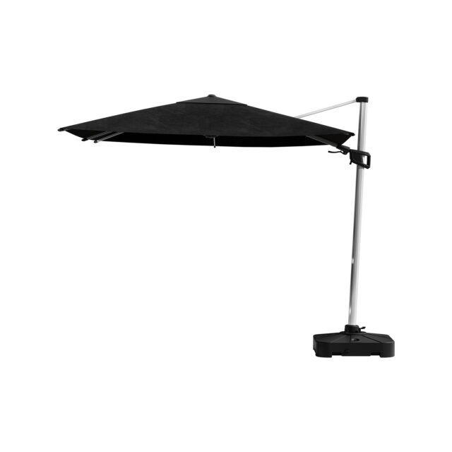 Coolaroo 3m Black Square Hampton Cantilever Umbrella with Base
