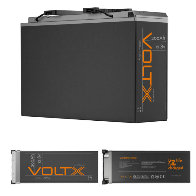 VoltX 12V 200Ah Slim LiFePO4 Lithium Battery – Compact Design for Caravan, RV, 4WD & Off-Grid Power
