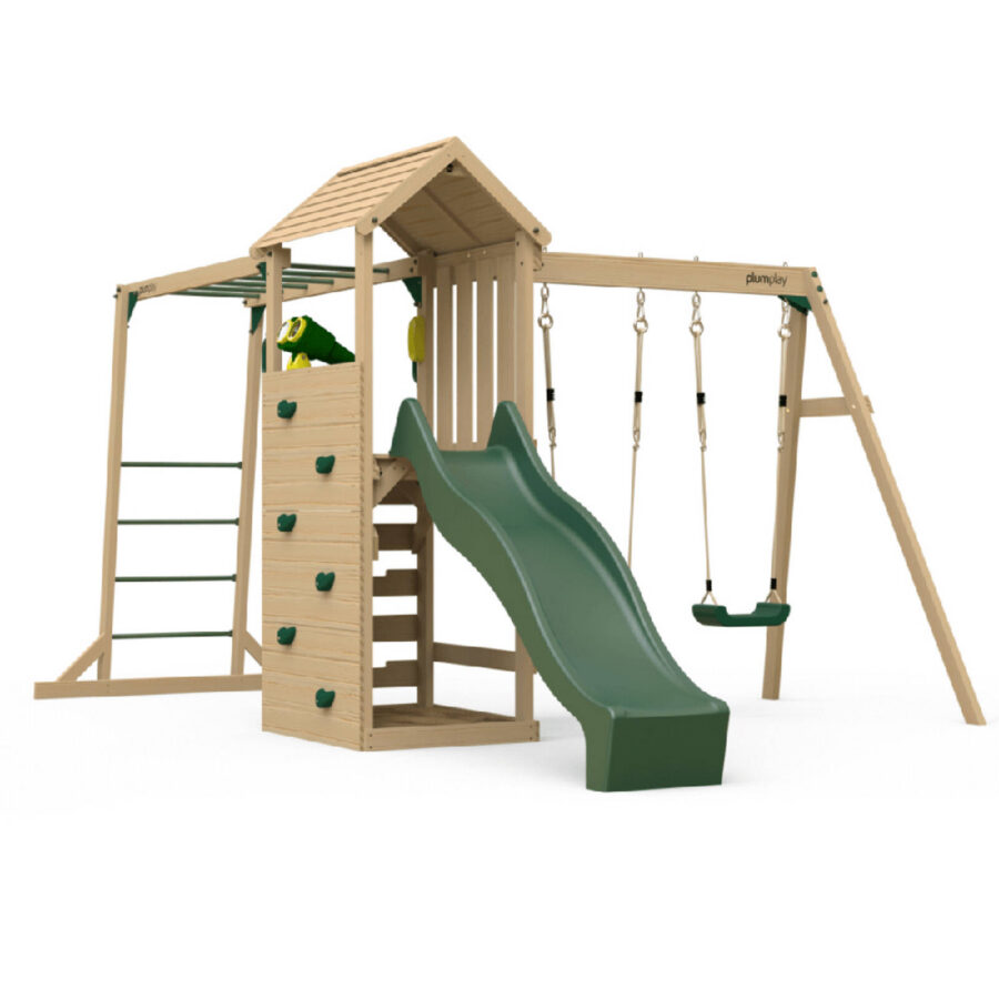 Plum Play Au Lookout Tower Centre Swings & Monkey Bars Outdoor Playset For Kids
