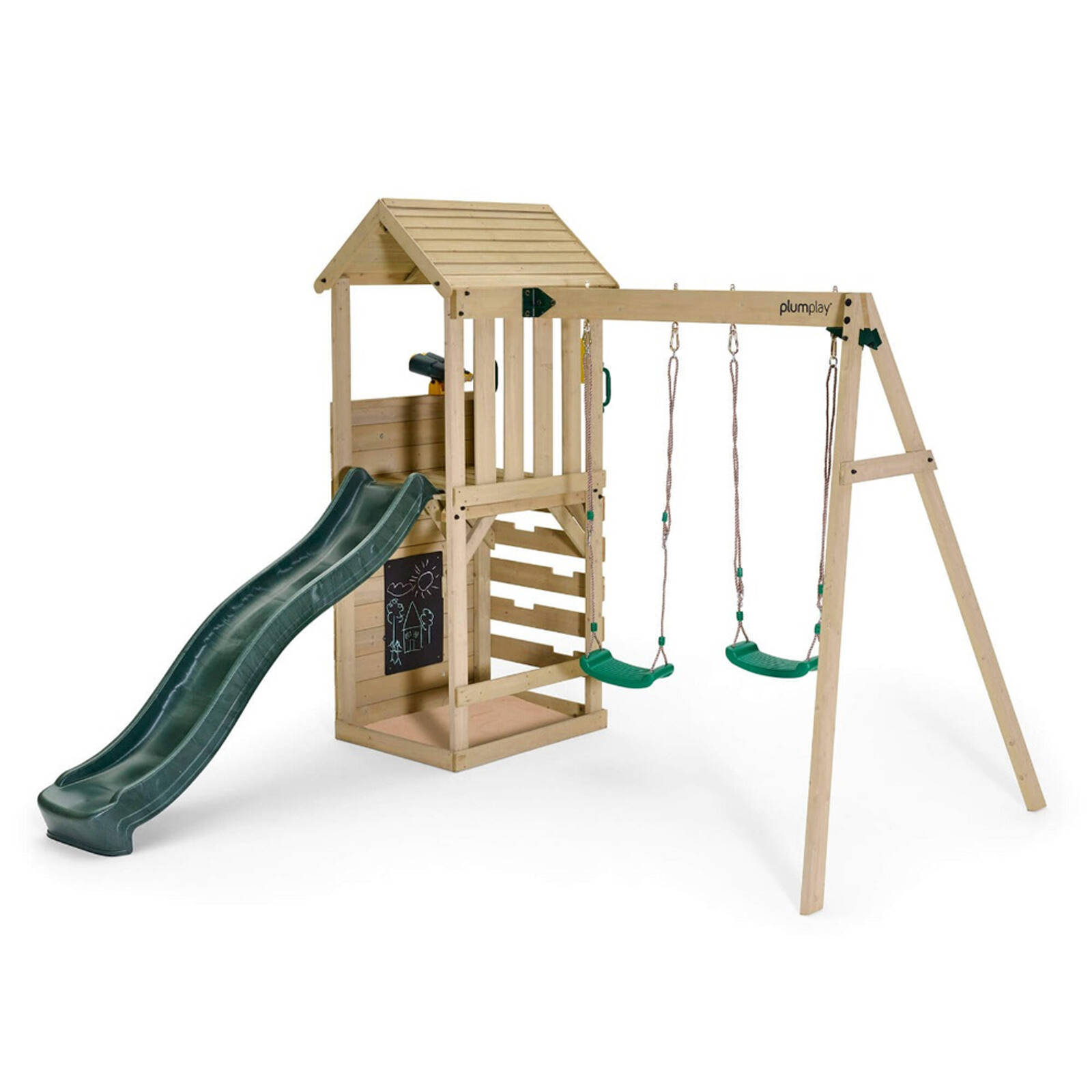 Plum Play AU Lookout Tower Playcentre with Swings Wooden Climbing Frame for Kids