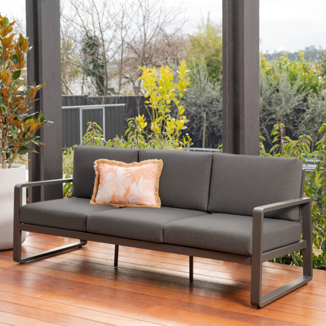 Mimosa Cordoba 3 Seater Aluminium Lounge Charcoal
