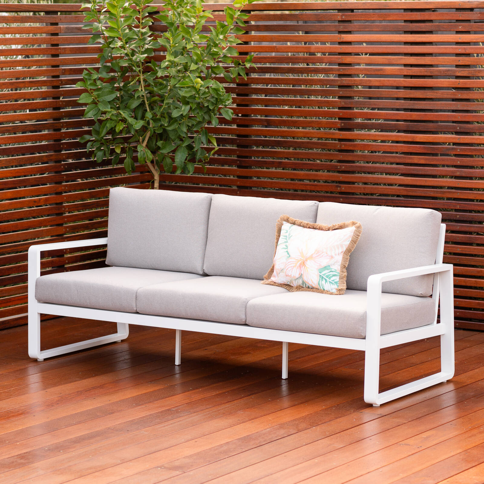 Mimosa Cordoba 3 Seater Aluminium Lounge White