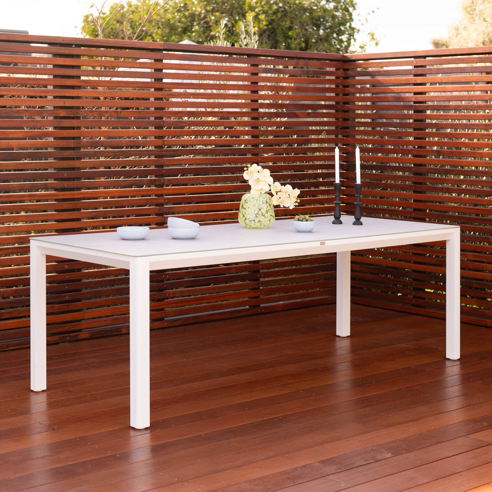Mimosa Cordoba Aluminium Dining Table White
