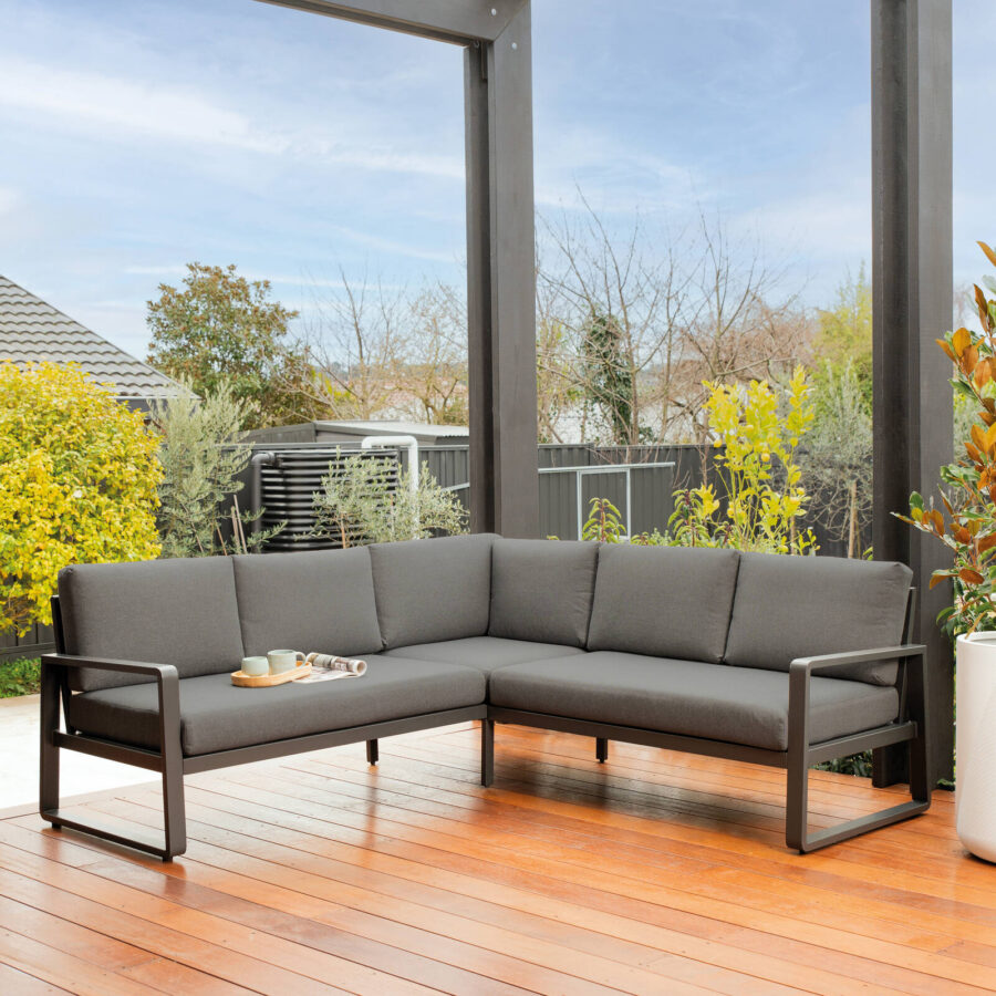 Mimosa Cordoba Aluminium Corner Lounge Charcoal