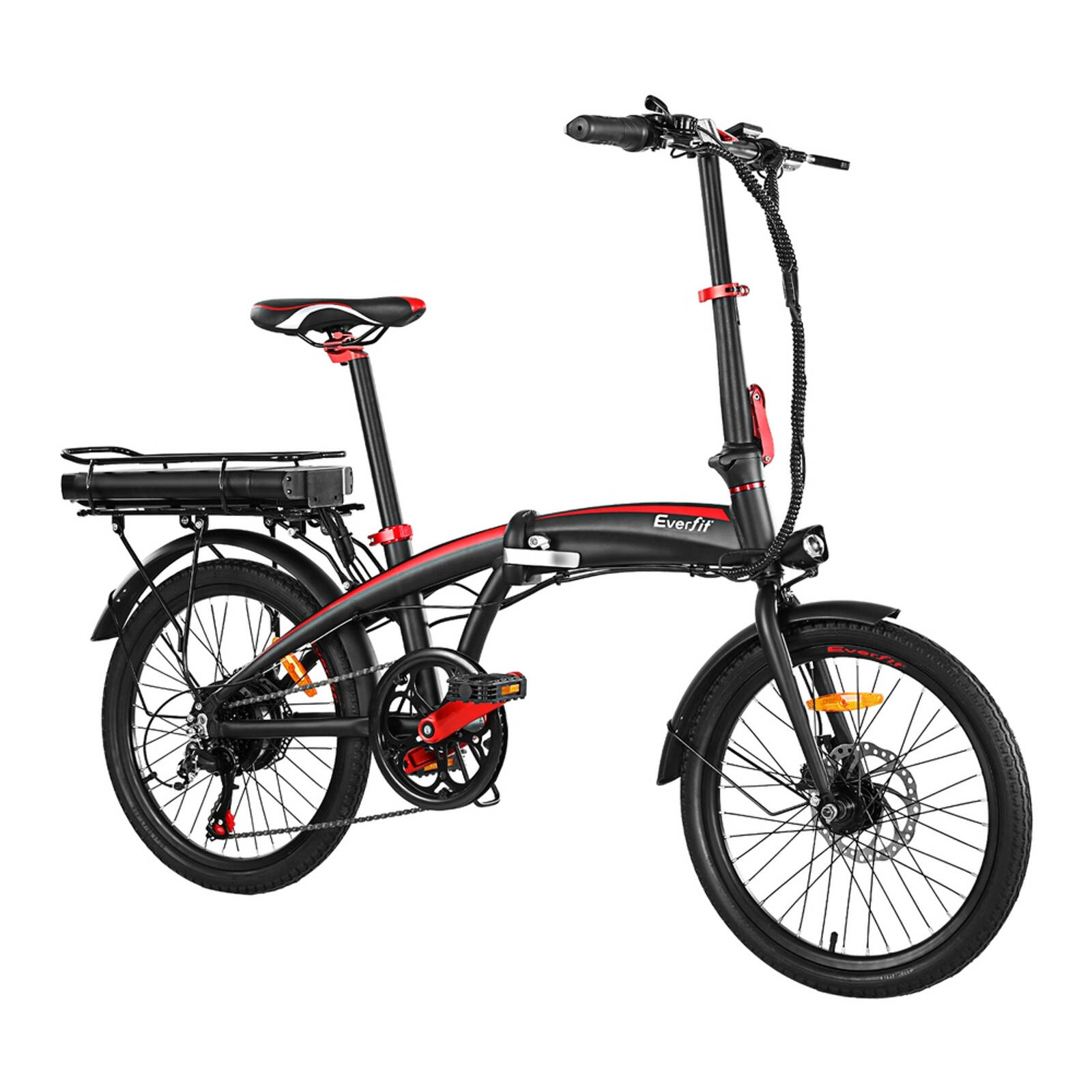 Everfit Folding Electric Bike Urban City Bicycle Ebike Rechargeable Battery 250w