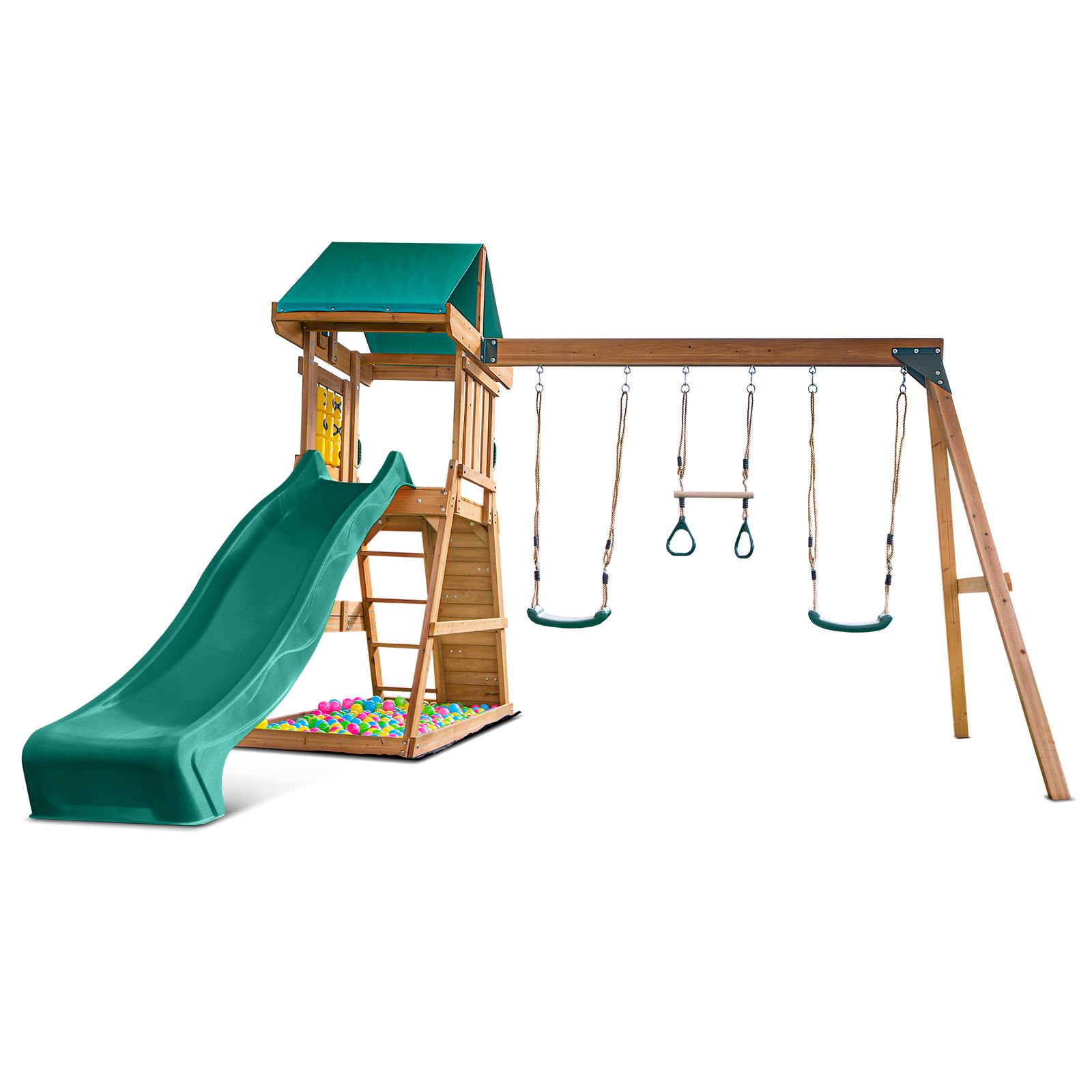 Lifespan Kids Birmingham Swing Set Cubby Play Centre With 2.2m Green Slide