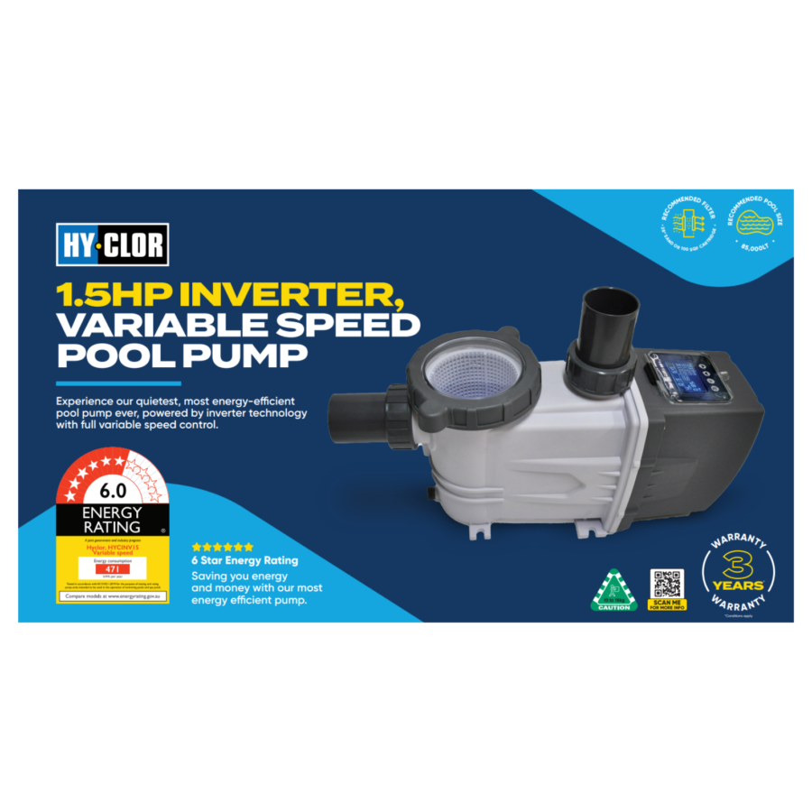Hy-Clor 1.5HP Inverter Variable Speed Pool Pump