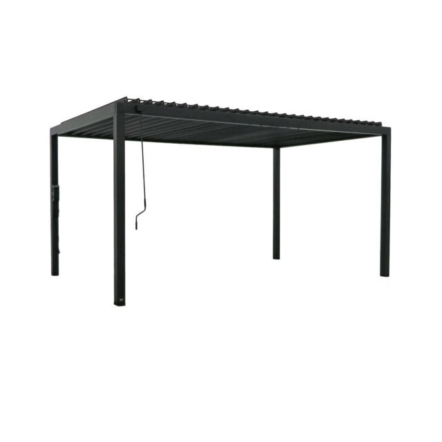 Backyard Discovery 4.9 x 3m Sarasota Galvanised Steel Louvered Pergola with Adjustable Sunshade Roof And PowerPort