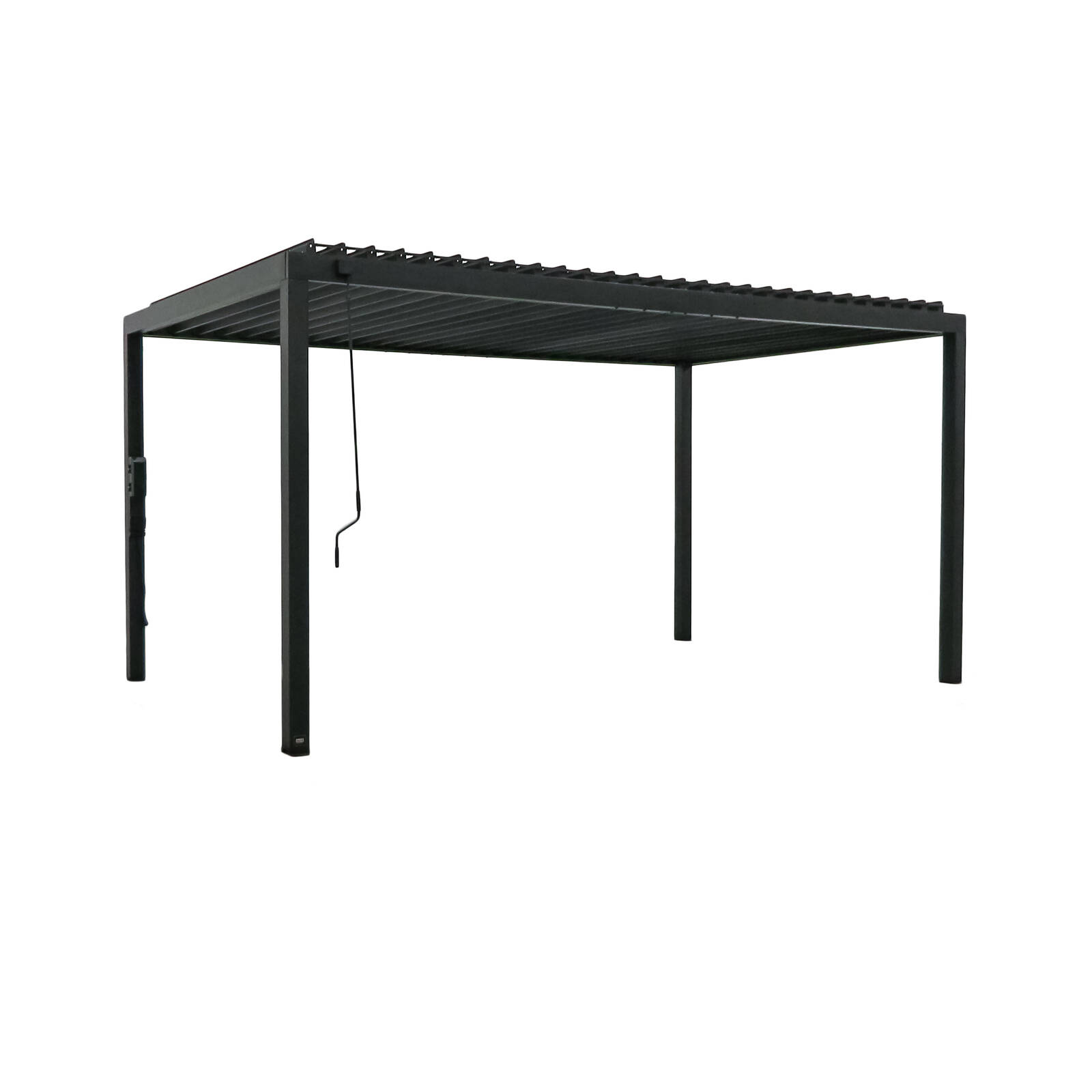 Backyard Discovery 4.9 x 3m Sarasota Galvanised Steel Louvered Pergola with Adjustable Sunshade Roof And PowerPort