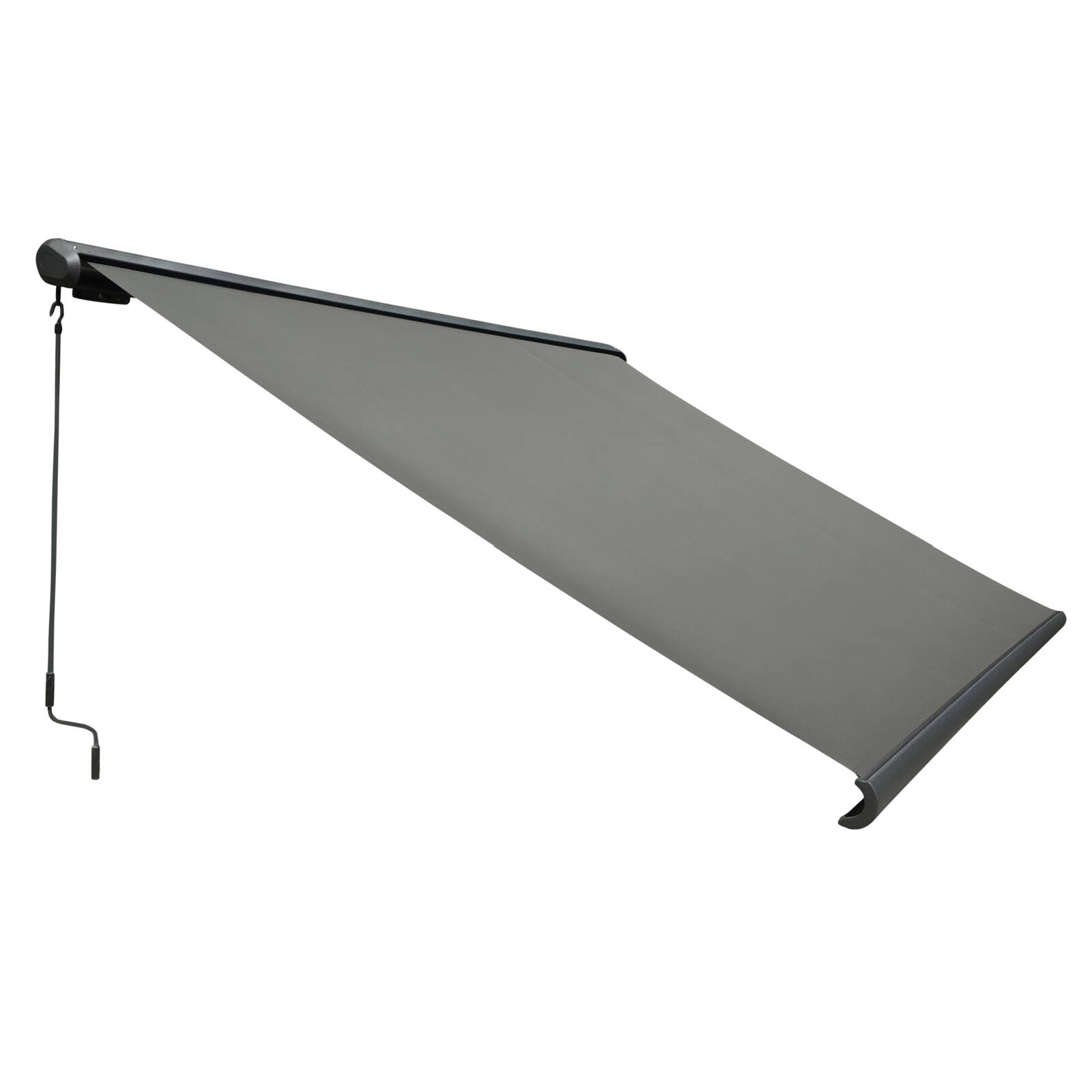 Windoware 4 x 3m Charcoal Full Cassette Folding Arm Motorised Awning - 4 x 3m