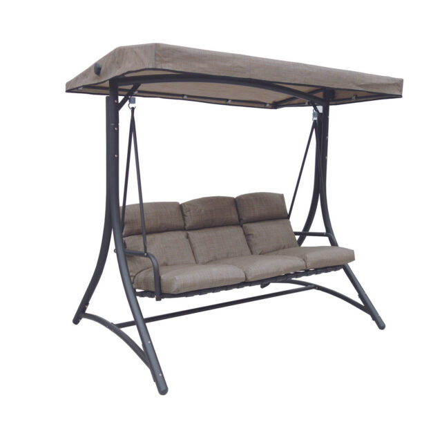 Hartman 3 Seater Cappuccino Opus Steel Cushion Swing